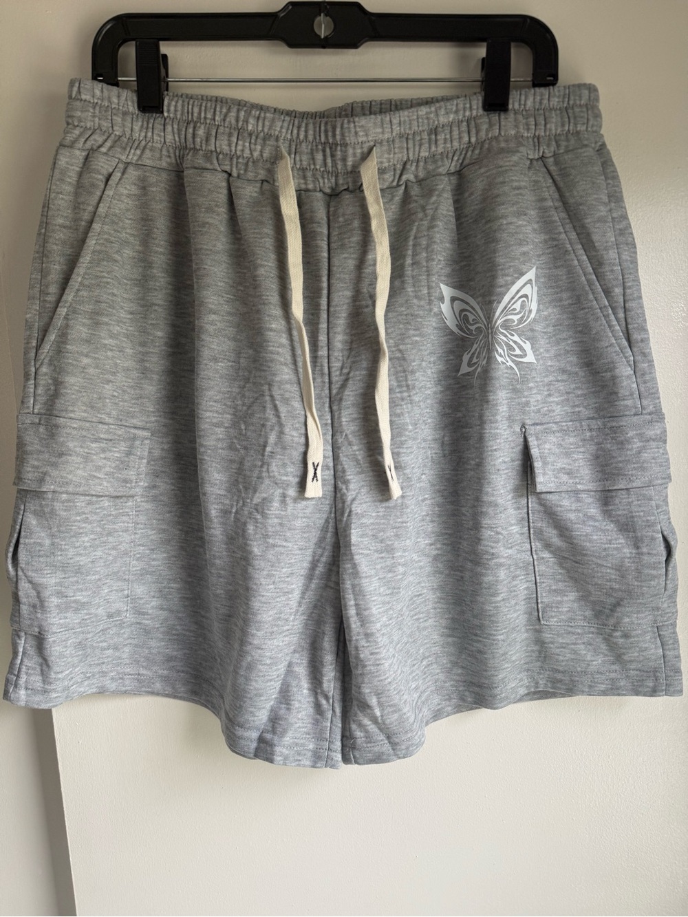 Grey Shorts with Butterfly Accent and side pockets